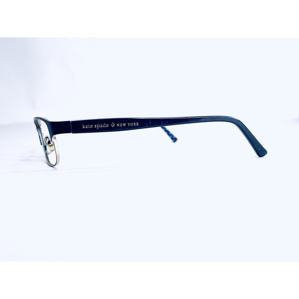Kate Spade Blue Gold Cat Eye Glasses Polka Dot Temples Ambrosette 54 17 135 - Picture 3 of 11